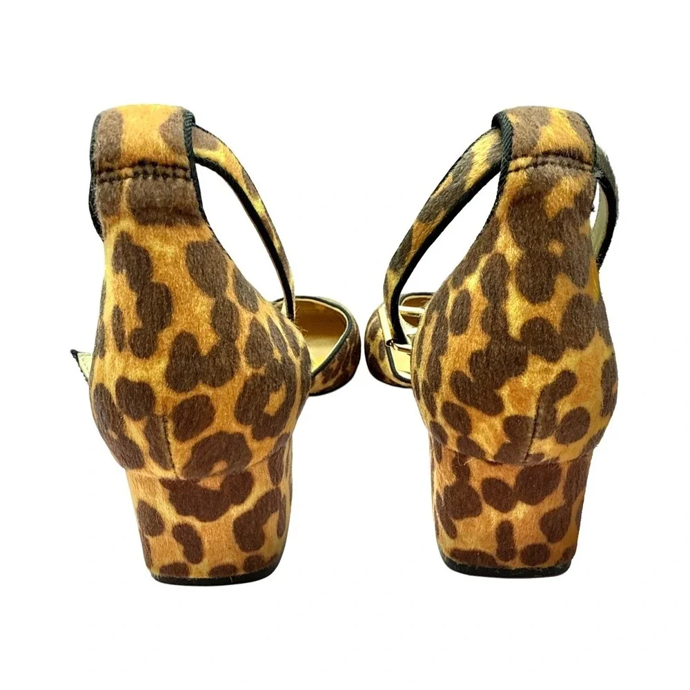 Leopard Print Block Heel Ankle Strap Sandals Size 9.5M‎ CAbi Kiki